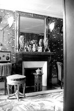 Interior Apartment Fireplace Wood Stove - 2 Antique Photo Negatives Year. 1920