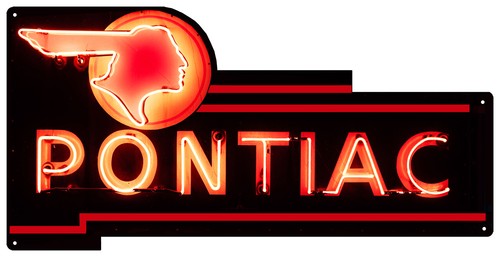 Pontiac metal sign 36x18 - metal,
