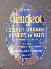 ANCIENNE PLAQUE EMAILLEE PEUGEOT TORTUE  PIECE UNIQUE
