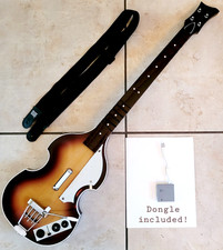 Nintendo Wii The Beatles Rock Band Hofner Bass Guitar w Dongle With Strap Hero