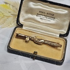 Pince Cravate Vintage Pêche Ligne Piisson Plaqué Or Laminé Poinçon 62x7mm