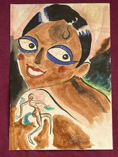 Kees van Dongen painting on old paper signed stamped vintage