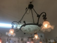 3 Tulips and 1 Basin Glass Paste Chandelier White