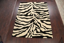 Tapis moderne ivoire/noir en