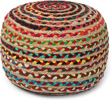 Braided Boho Round Pouf