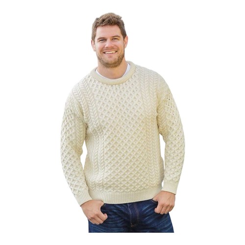 Pull homme aran naturel - 100, %