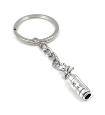 Porte-Clés Extincteur D'Incendie Argent Métal Pendentif Charm