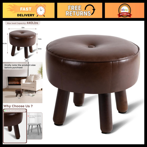 Round faux leather - faux, foot