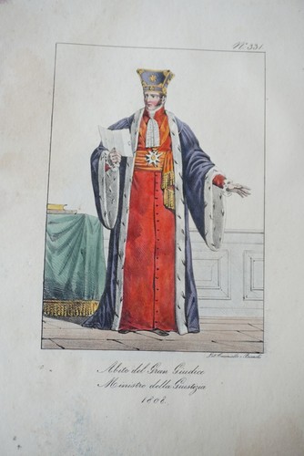 Litho couleur costume portrait - litho,