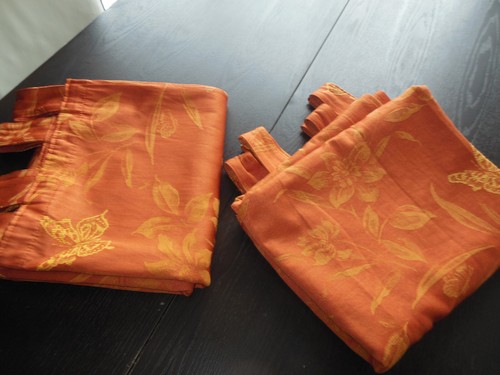 Lot rideaux épais orange - de,