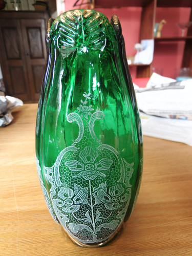 Vase ancien soufflé vers - ancien, 1900