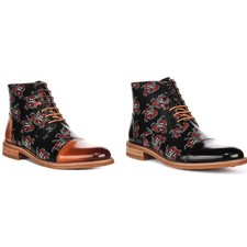 Justinreess Angleterre Élégant Crâne Rose Bottine Homme Marron Multi UK 6 - 14
