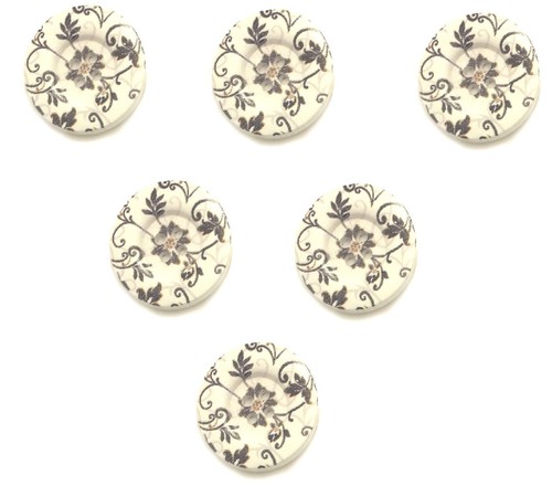 Lot boutons bois rond - 6, :