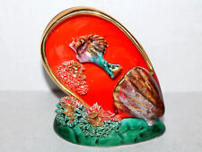 VALLAURIS PRETTY NIGHTLIGHT LAMP MOLD CERAMIC ENAMEL DECOR FISH, CORAL