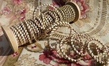 OLD ARTIFICIAL SILK AND CINNAMON SOUTACHE BRAID 19th century, sold by the meter!