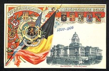1830 - 1905 Anniversaire de L'Independance Belge / Belgian Independence Postcard