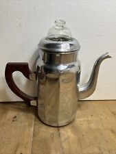 N. 10 Antique Vintage Deco Aluminum Coffee Maker 2 Liters Chrome Copper