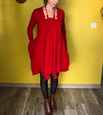 robe écharpe laine rouge