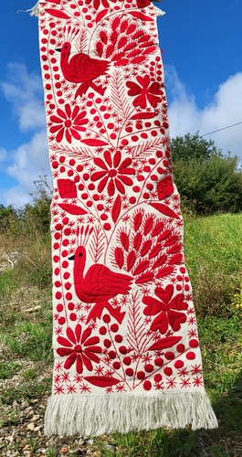 Tenture artisanale oiseaux - tenture,