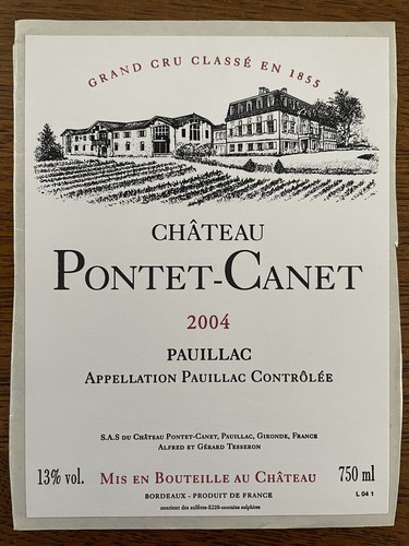 étiquette château pontet - Étiquette,