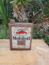 ANCIEN BIDON HUILE PUBLICITAIRE MOBILOIL GARAGE ATELIER LOFT
