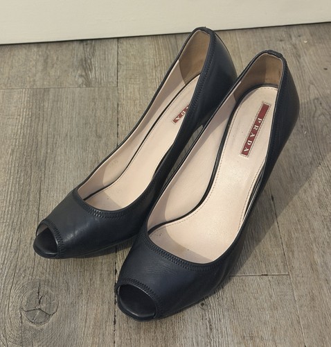 Prada escarpins cuir - escarpins, noir