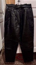 Pantalon en cuir véritable peau d’âne paris – taille estimée 40 – made in france