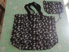 Sac De Plage Noir Imprimé Fleurs Marque IKKS Femme Neuf Avec Étiquette
