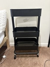 3-Tiered Rolling Cart IKEA RASKOG in Black Slightly Used