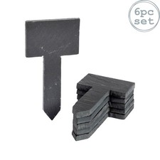 fleur ardoise naturelle / plante / herbe étiquette supérieure carré chevilles x6