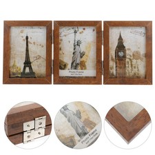  Cadre photo en bois à triple