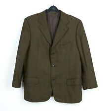 Ermenegildo Zegna Hommes Laine Blazer Carreaux UK 44 US Veste Manteau Kaki Ue 54