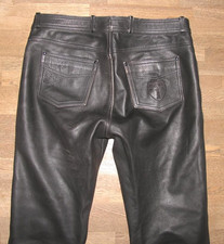 Highway 1- Homme- Jean en Cuir/ Motard - Pantalon Cuir Noir Taille 25 Env.