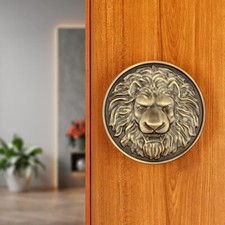 10.2cm Zinc Lion Principal Poignée de Porte pour Toutes Les Antique Paquet 1