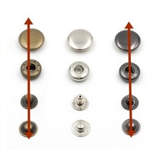 Boutons pression 10 sets en métal argent rond 15 mm boutons pression anorak