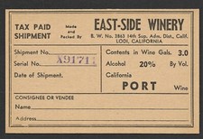 Tax Paid Shipment Label from