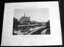 Ancienne gravure vue pont - ancienne,