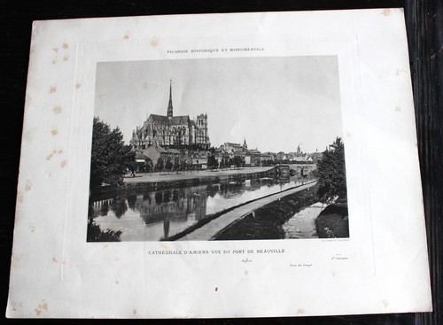 Ancienne gravure vue - vue, pont