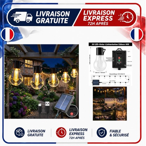 Guirlande lumineuse solaire - , 9