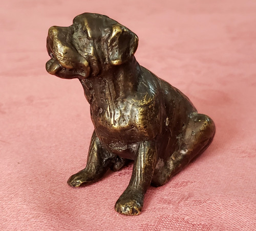 Chien miniature bronze ancien - chien,