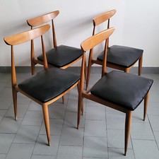 VINTAGE 1960S HETRE SKAI BLACK 60S 1960S 60S 60S SCANDINAVIAN CHAIR SUITE OF 4