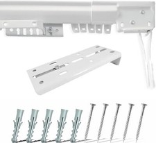 Barre Store Extensible, Tringles à Rideaux Acier Galvanisé Couleur Blanche, Rail