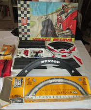 circuit électrique Jouef virage relevé, record 64, pont passerelle Dunlop,