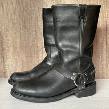 HARLEY DAVIDSON HUSTIN WATERPROOF LEATHER MOTORCYCLE BOOTS #95353 M US 12 EU 45