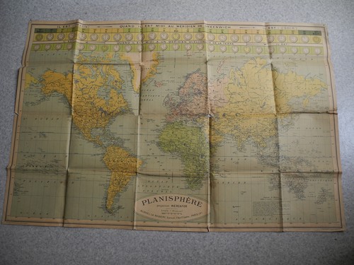 Carte planisphère fuseaux - planisphère,