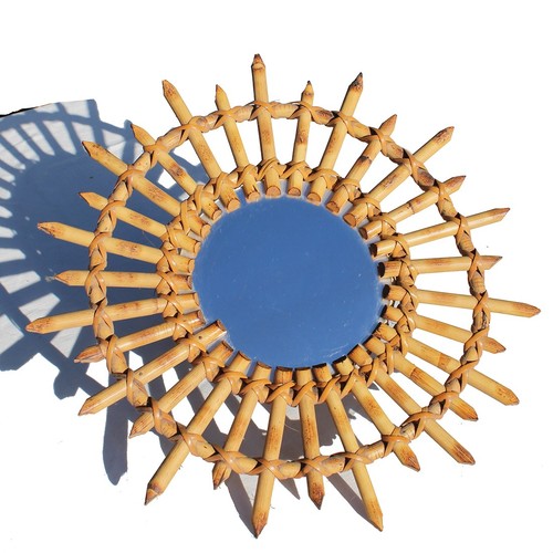 Miroir soleil rond vintage - , en