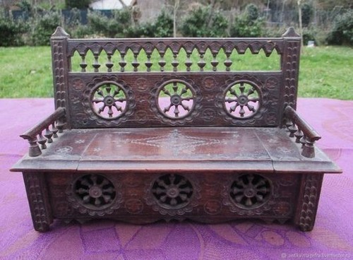 Meubles anciens poupée banc - anciens,