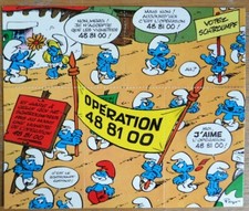 Opération 48.81.00. 1972 5 vignettes auto-collant de PEYO Les Schtroumpfs TBE