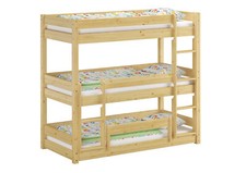 Lit superposé - trio - très stable pin massif 90x200 accessoires variables