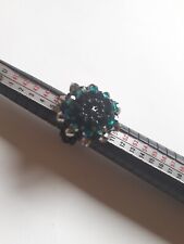 Bague ronde "fleur" perles Swarovski taille 49